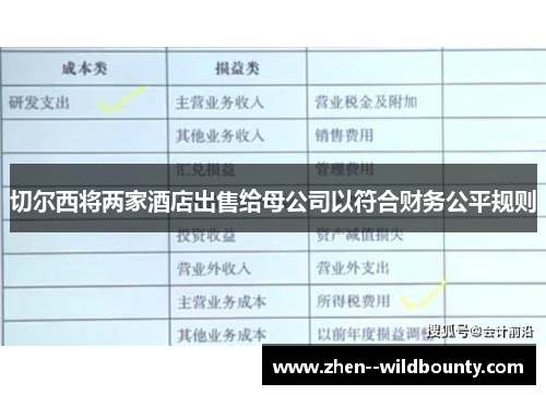 切尔西将两家酒店出售给母公司以符合财务公平规则